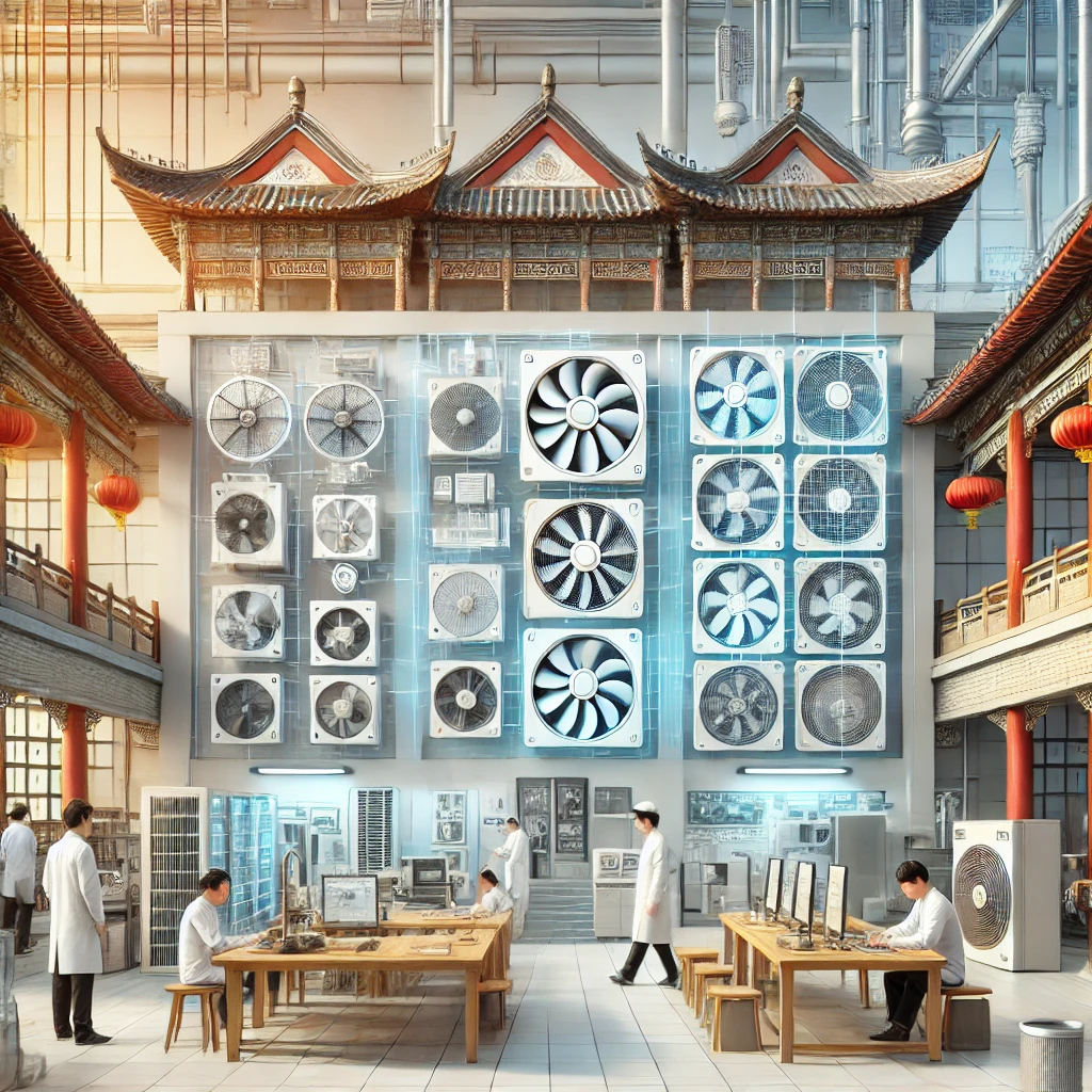 烟台暖风机:高效节能的采暖解决方案(图1) A Chinese-style industrial setting featuring advanced heating fan technology. The scene includes modern heating fans in various applications such as home heating, commercial spaces, and industrial settings. The background shows a clean, well-organized environment with Chinese architectural elements, symbolizing technological innovation and efficiency in heating solutions. Engineers and technicians are seen operating and maintaining the heating fans, emphasizing precision, expertise, and quality assurance.